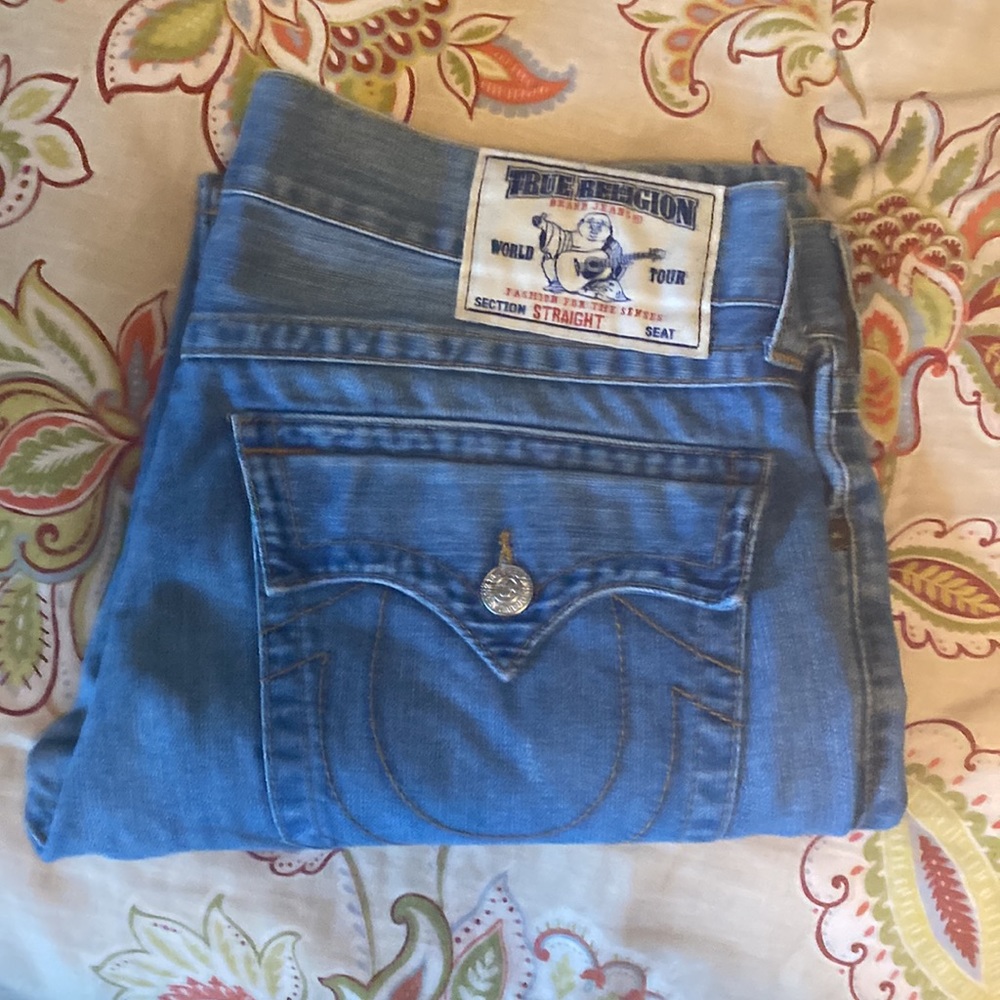 True Religion Jeans Size 36 STRAIGHT Blue - Picture 3 of 3